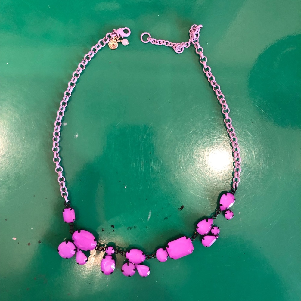 Crewcuts lavender gem necklace with black plating